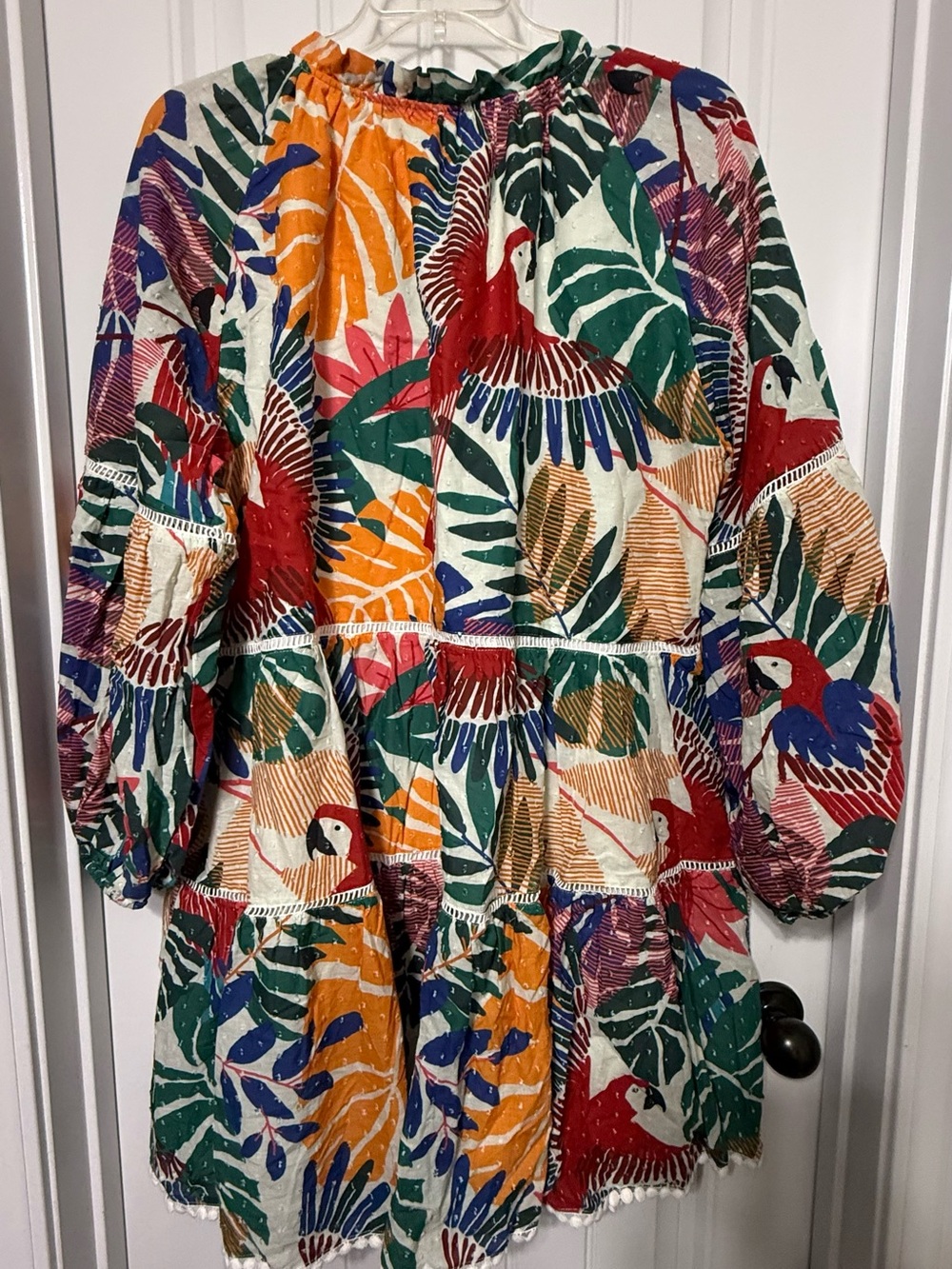 Farm Rio White Macaw Dress XL - Picture 3 of 8